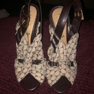 Cloth and leather sandals by LAMB